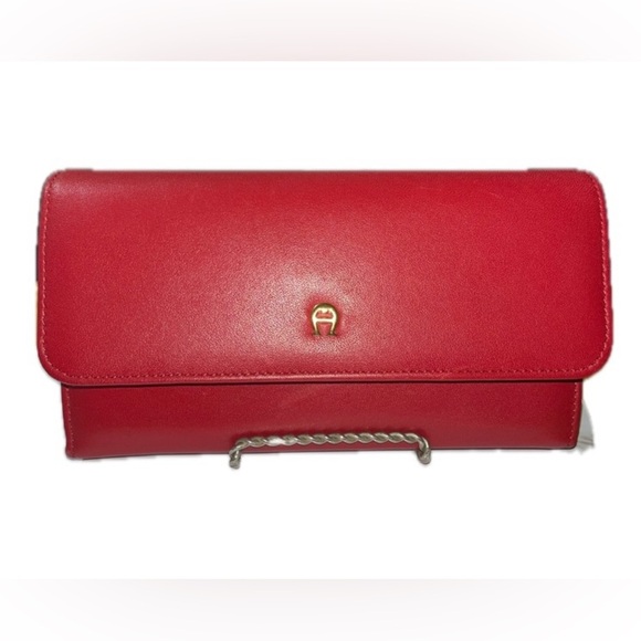 NWT Vintage Etienne Aigner Classic Personal Assets Leather WalletRed - Picture 1 of 16